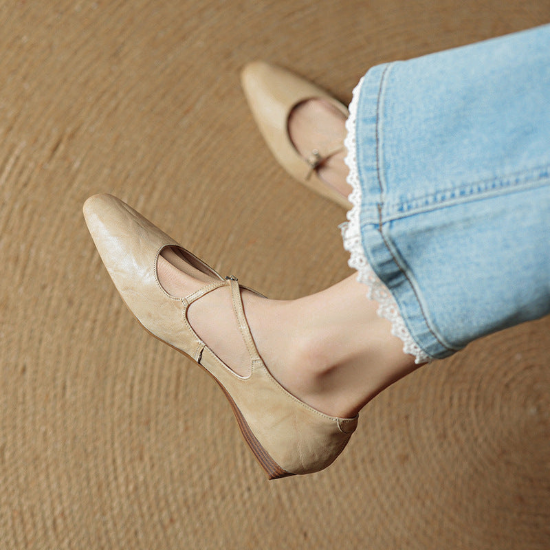 Alverra Genuine Leather Flats