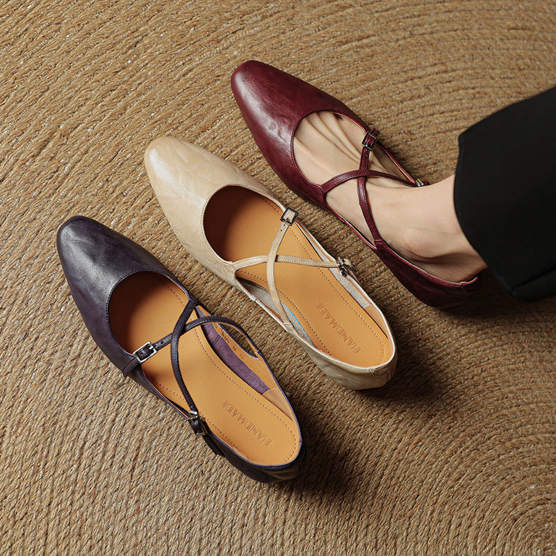 Alverra Genuine Leather Flats