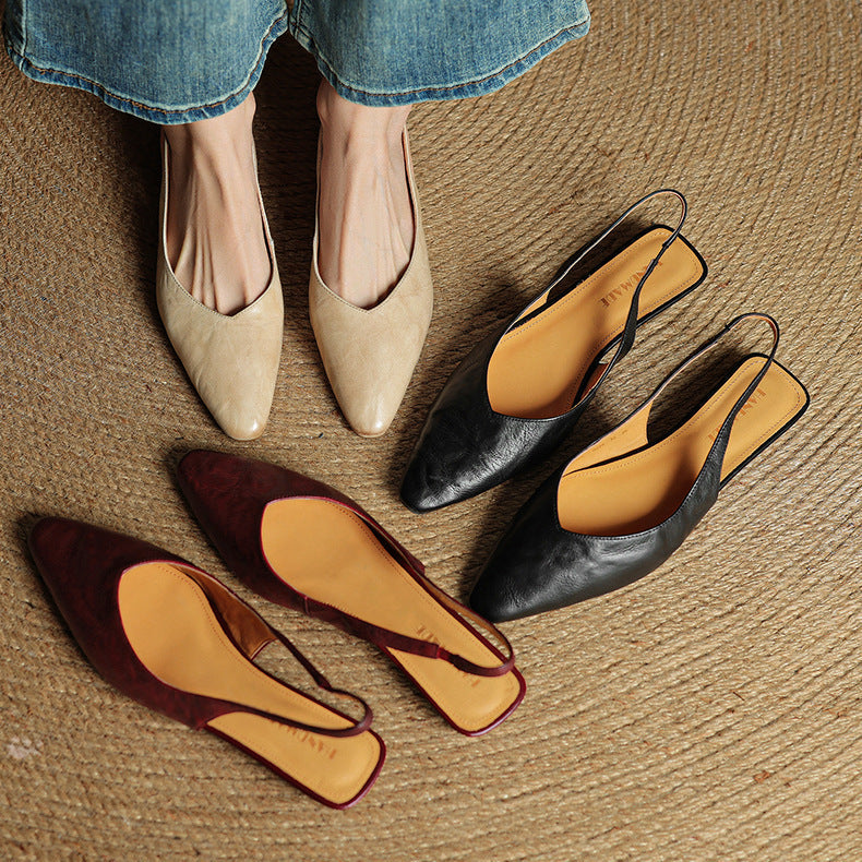 Amelie Genuine Leather Slingbacks