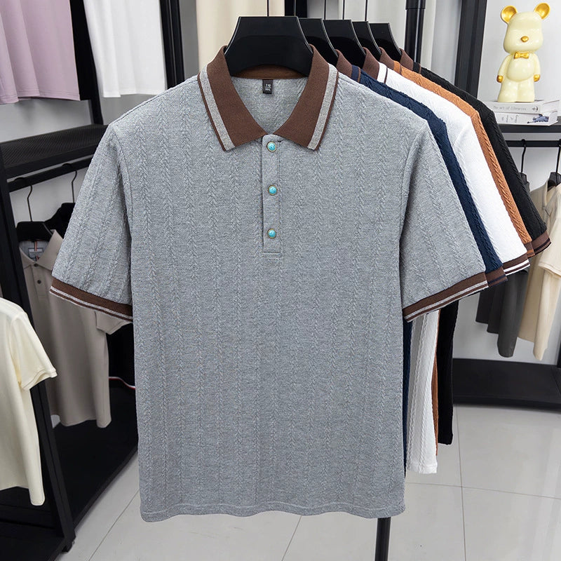 Bastian Knit Button Polo - Gray
