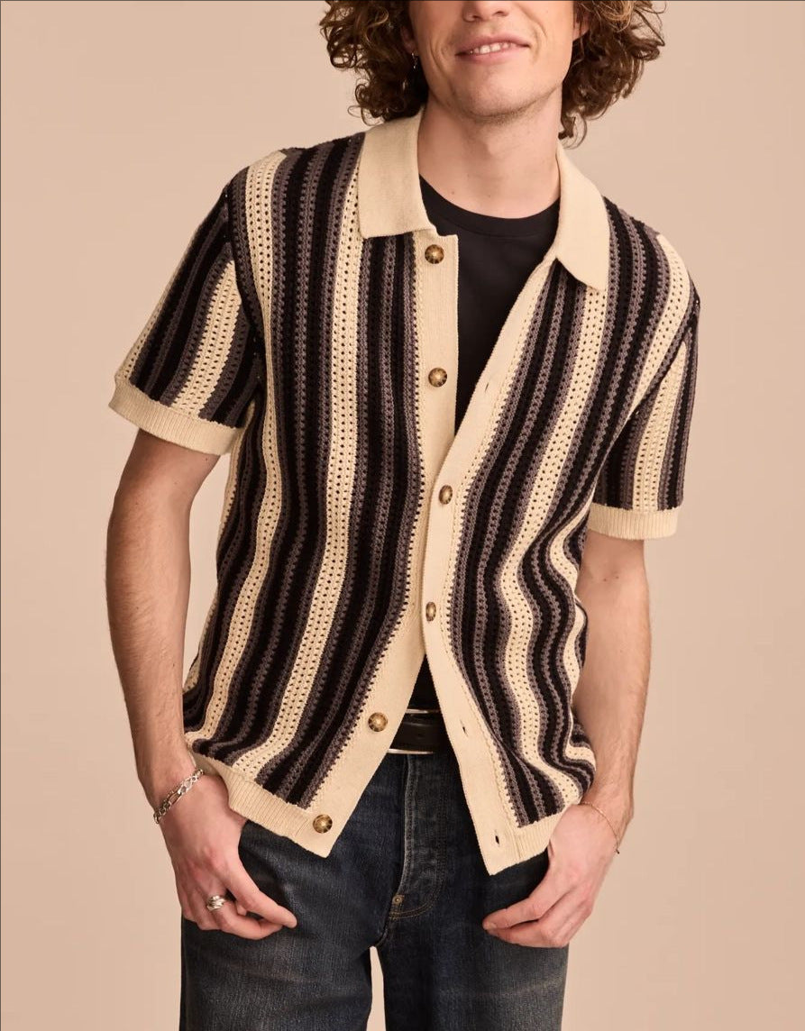 Corbin Stripe Hollow Knit Polo