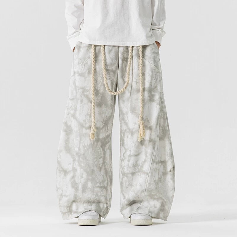 Soren Tie-Dye Wide-Leg Pant - White