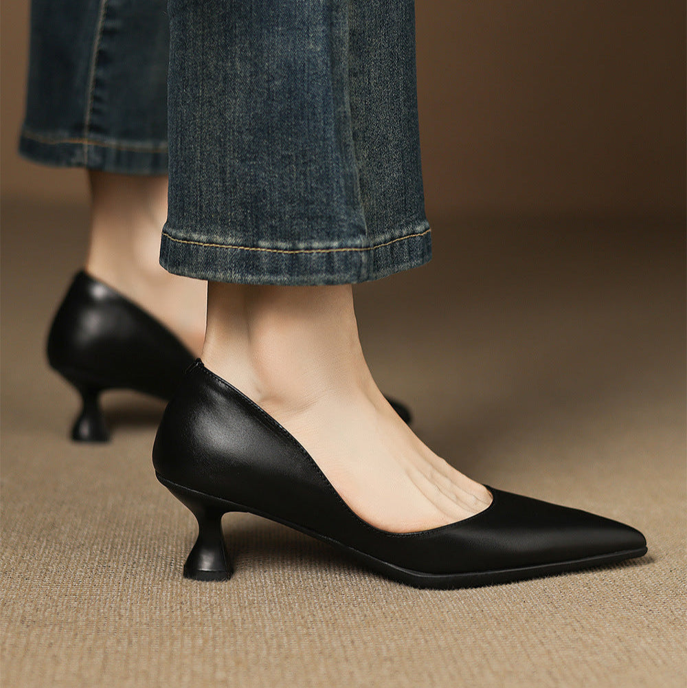 Nadine Genuine Leather Heels