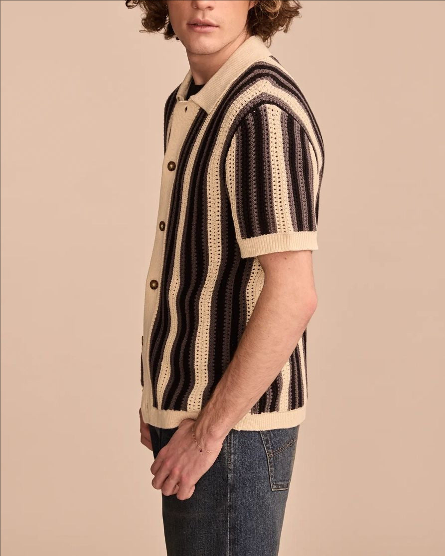 Corbin Stripe Hollow Knit Polo