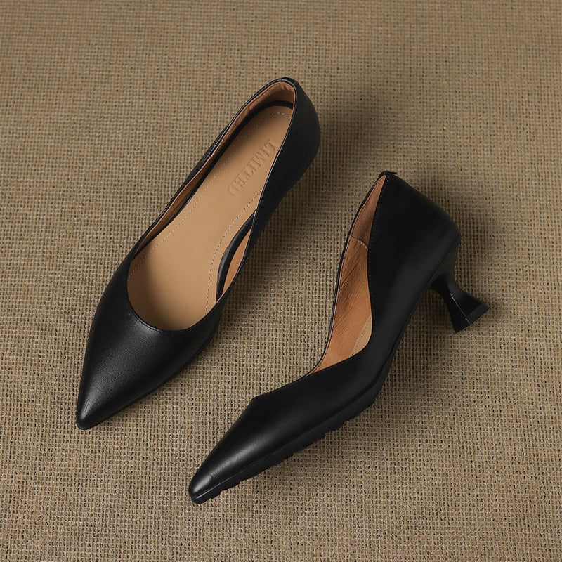 Nadine Genuine Leather Heels