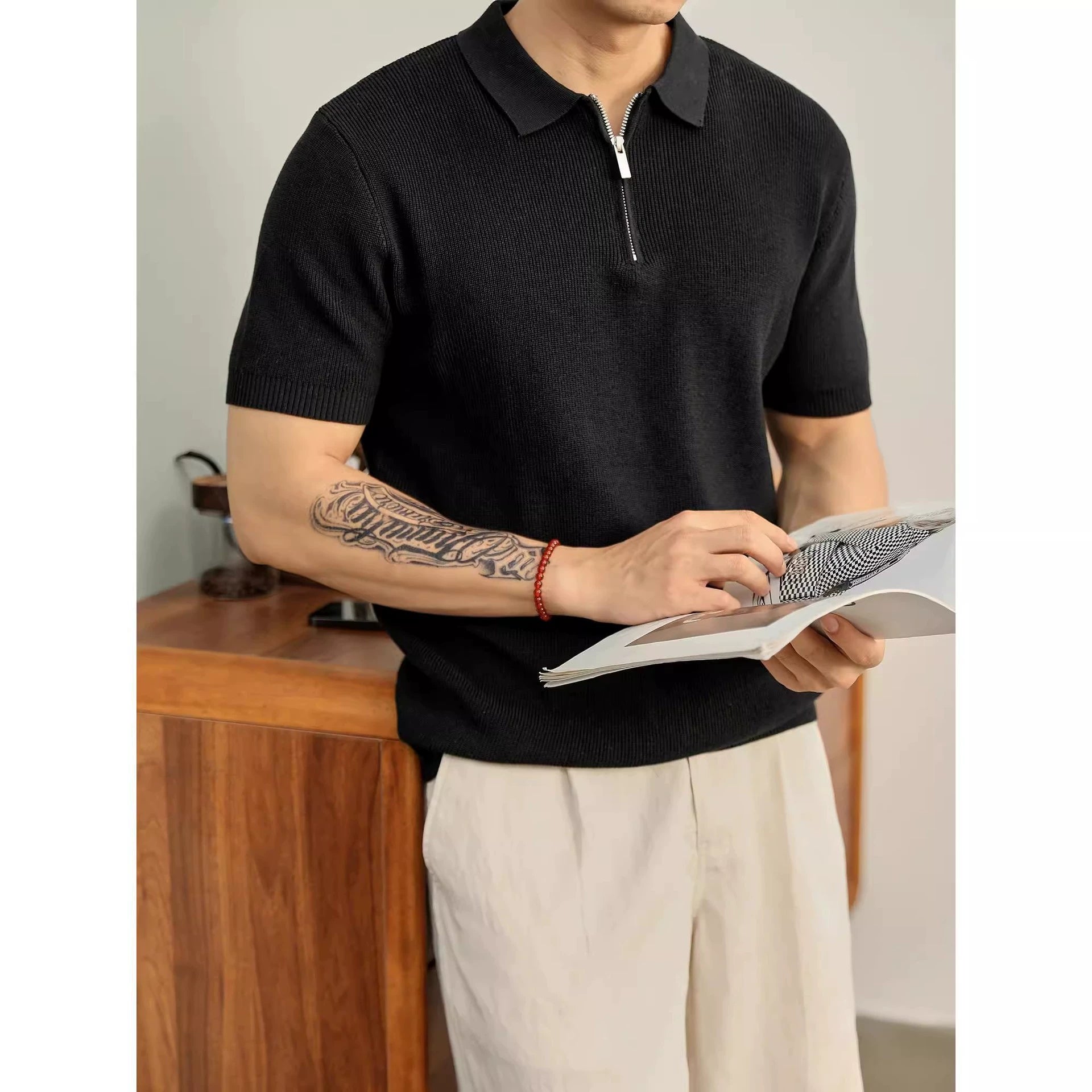 Noel Half-Zip Knit Polo