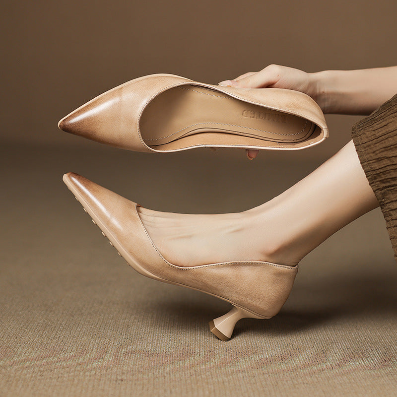 Nadine Genuine Leather Heels