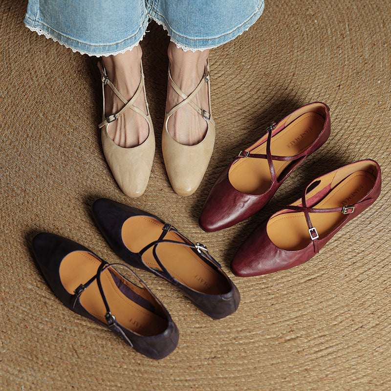 Alverra Genuine Leather Flats