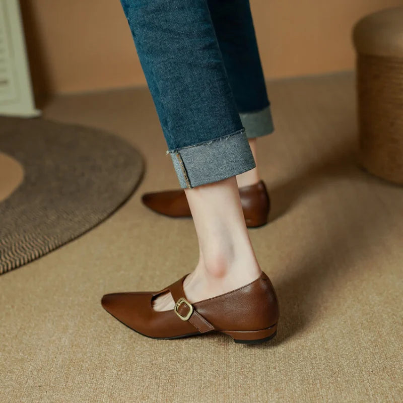 Amélis Genuine Leather Flats