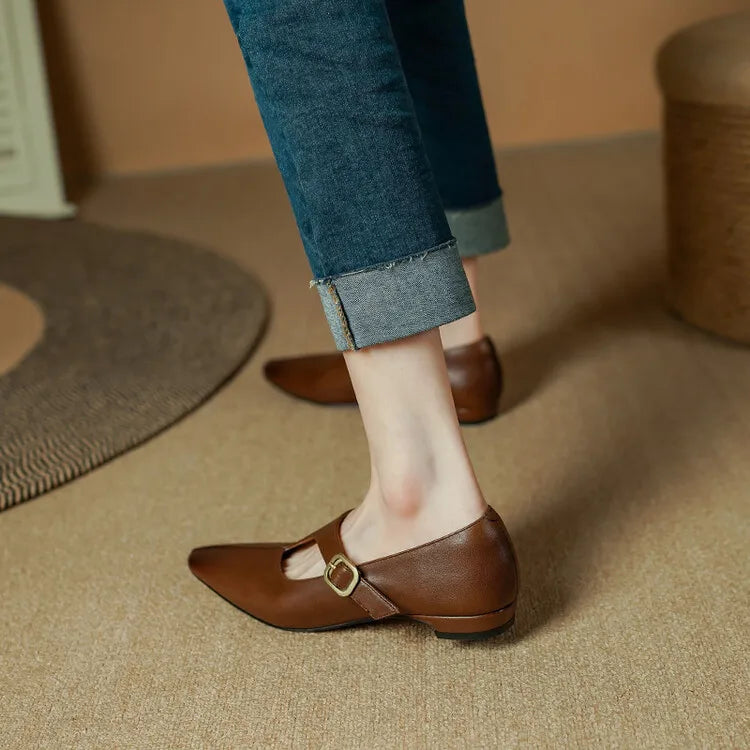 Amélis Genuine Leather Flats