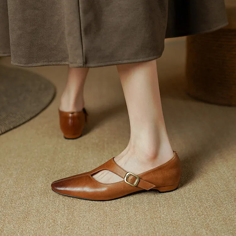 Amélis Genuine Leather Flats