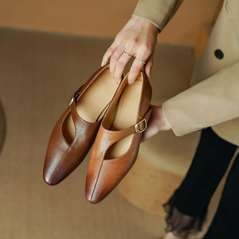 Amélis Genuine Leather Flats