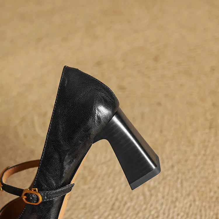 Naomi Genuine Leather Heels