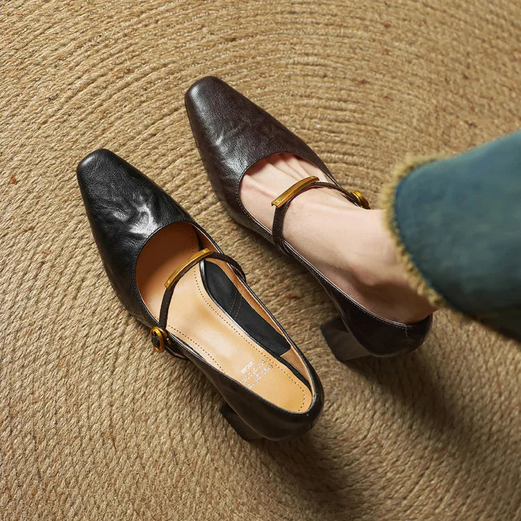 Naomi Genuine Leather Heels