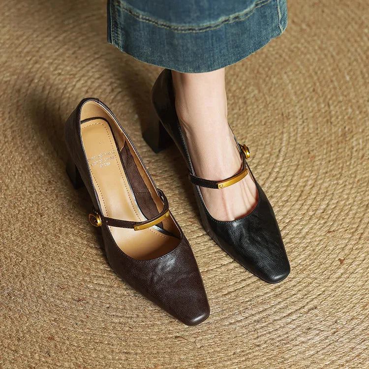 Naomi Genuine Leather Heels