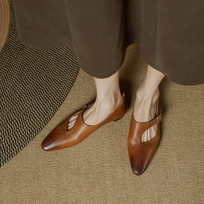 Amélis Genuine Leather Flats