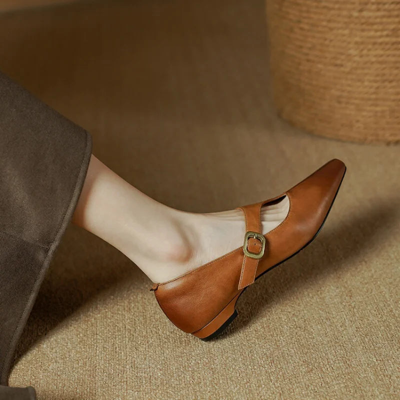 Amélis Genuine Leather Flats