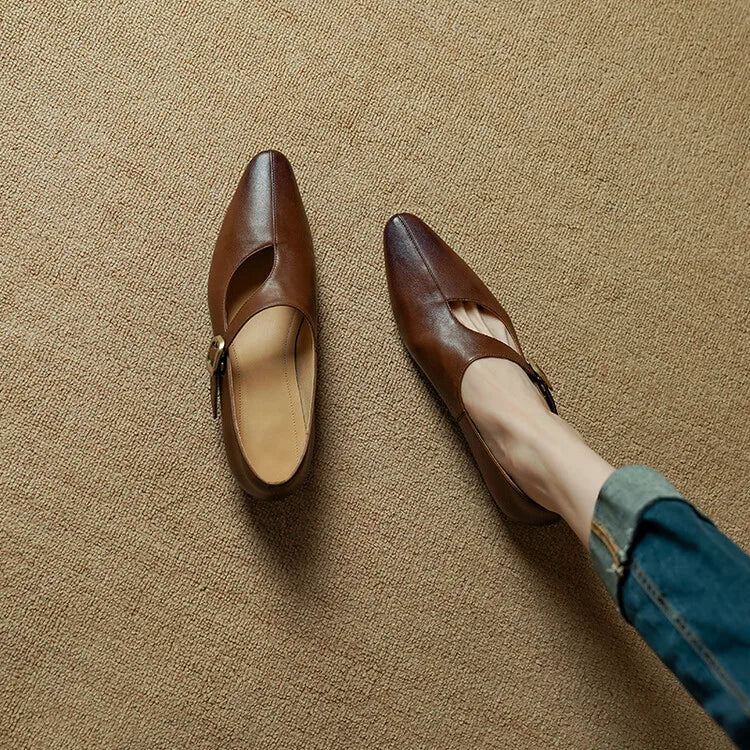 Amélis Genuine Leather Flats