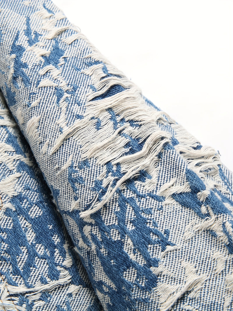 Jacquard Weave Denim Jacket