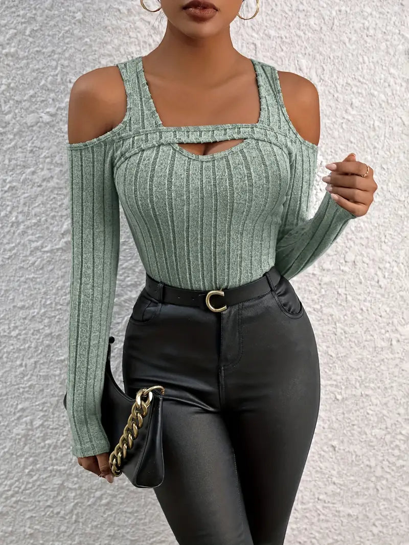 Ellison & Fitz Knit Shoulder Top