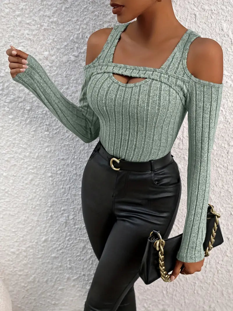 Ellison & Fitz Knit Shoulder Top