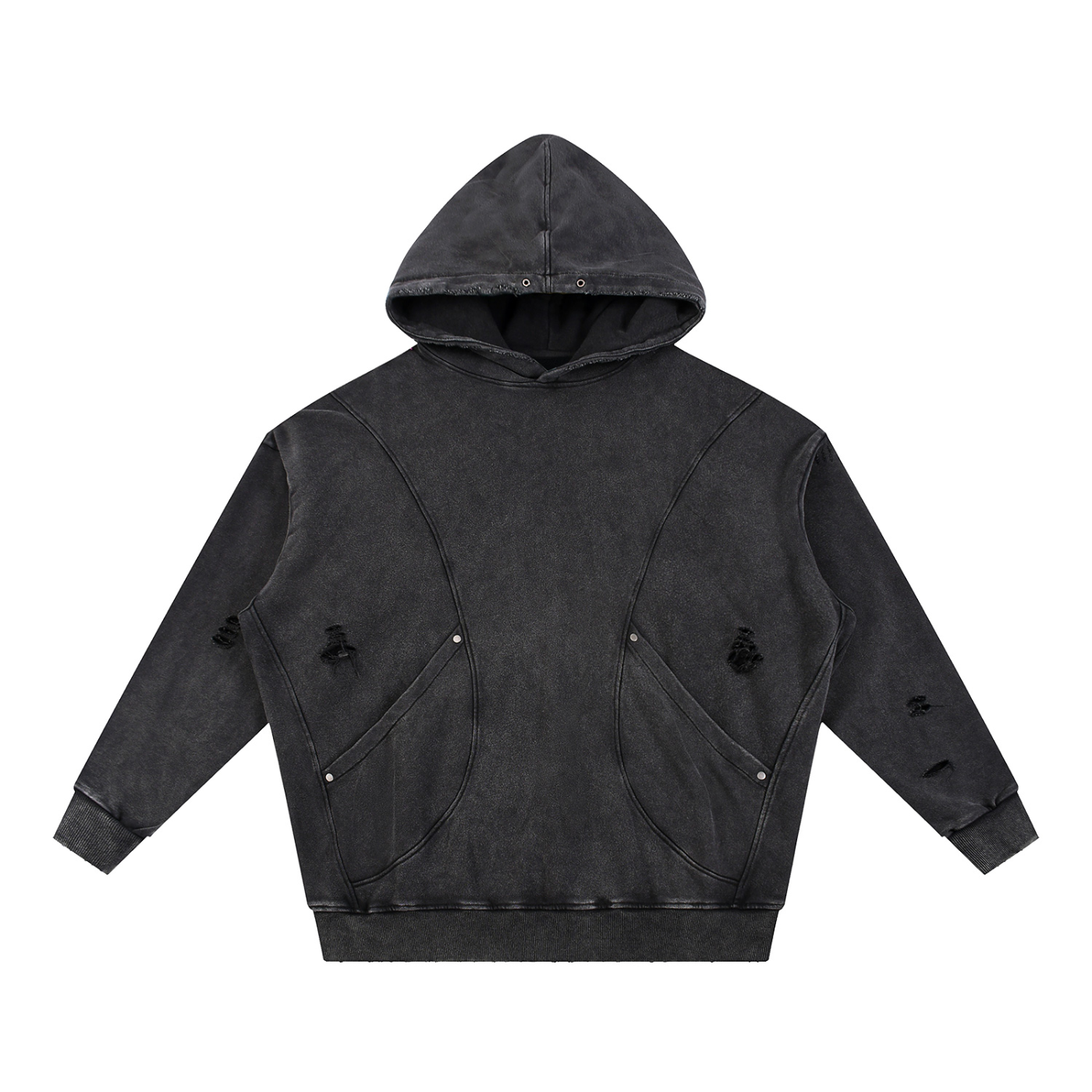 Ellison Obsidian Distress Hoodie