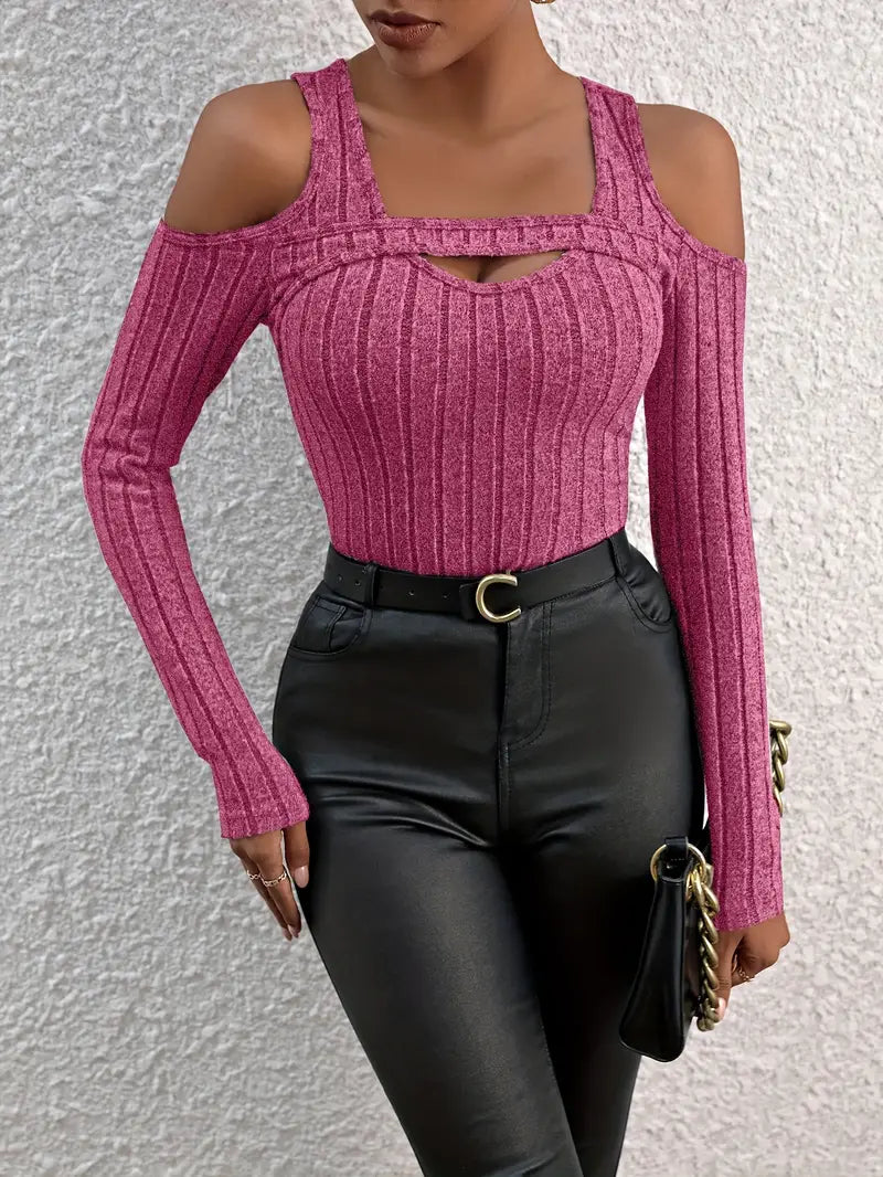 Ellison & Fitz Knit Shoulder Top