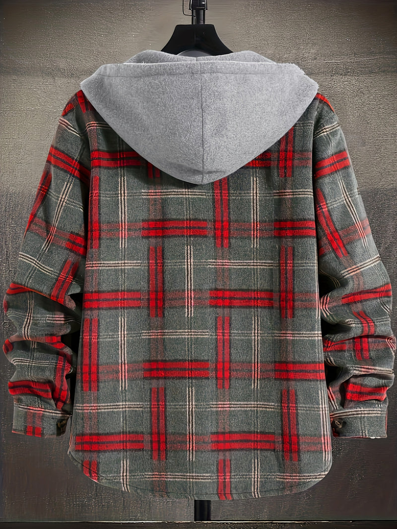 Plaid Hooded Overshirt