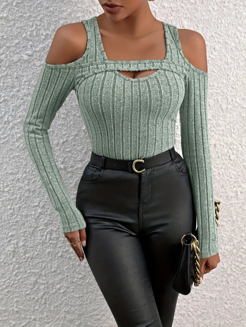 Ellison & Fitz Knit Shoulder Top