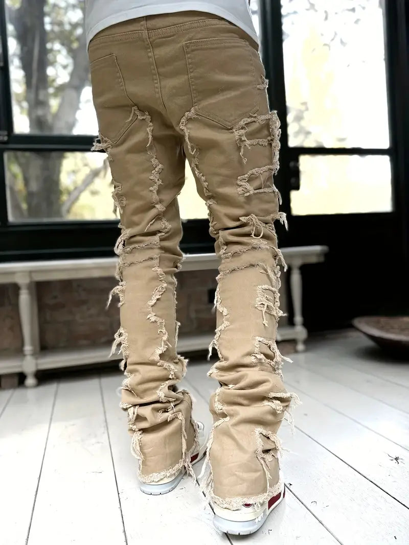 Distressed Stacked Denim
