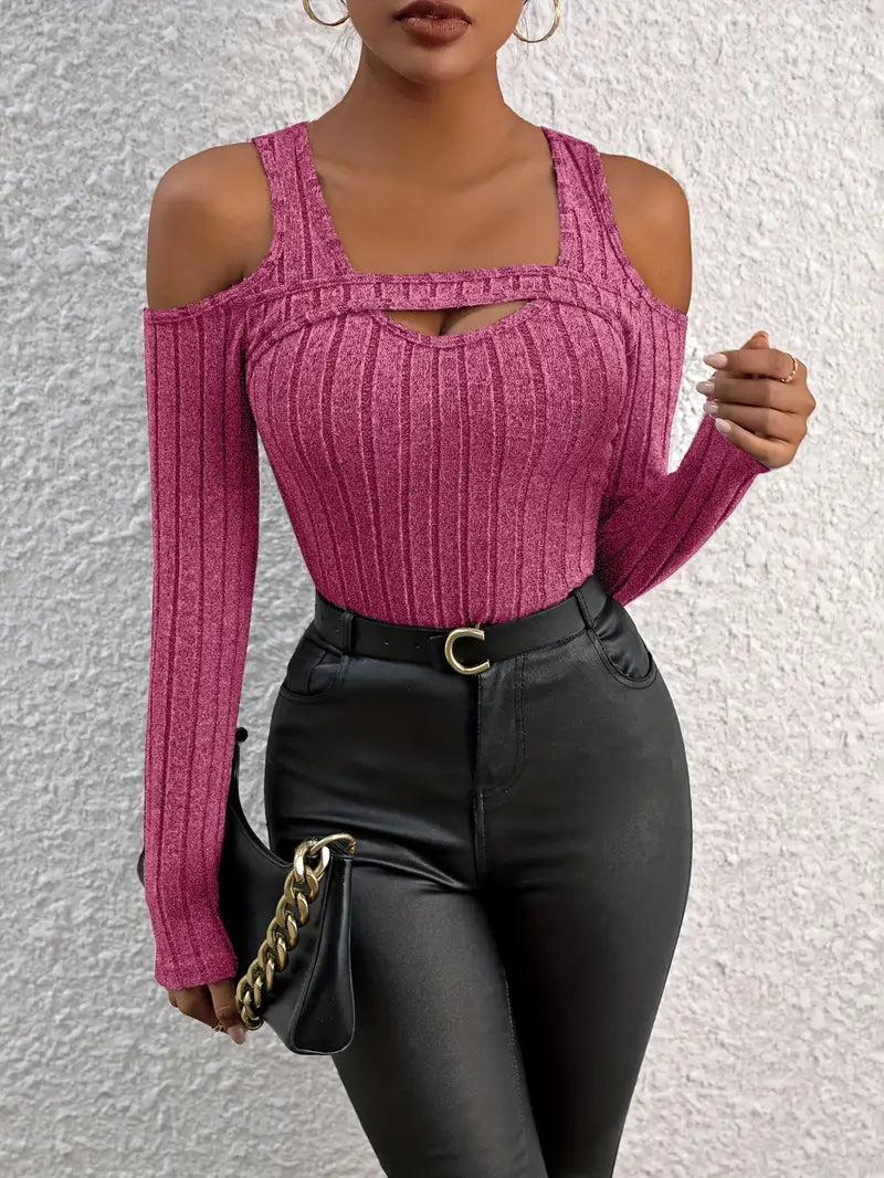 Ellison & Fitz Knit Shoulder Top