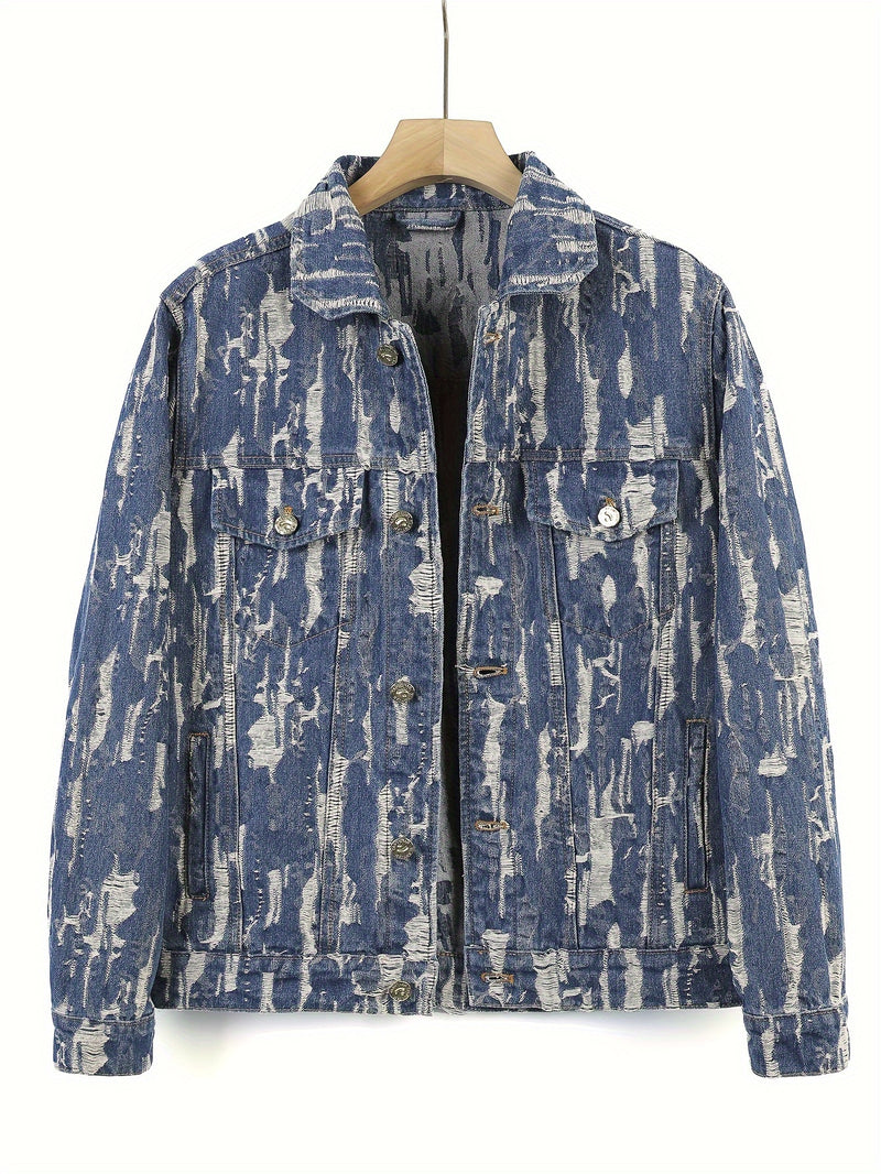 Jacquard Weave Denim Jacket