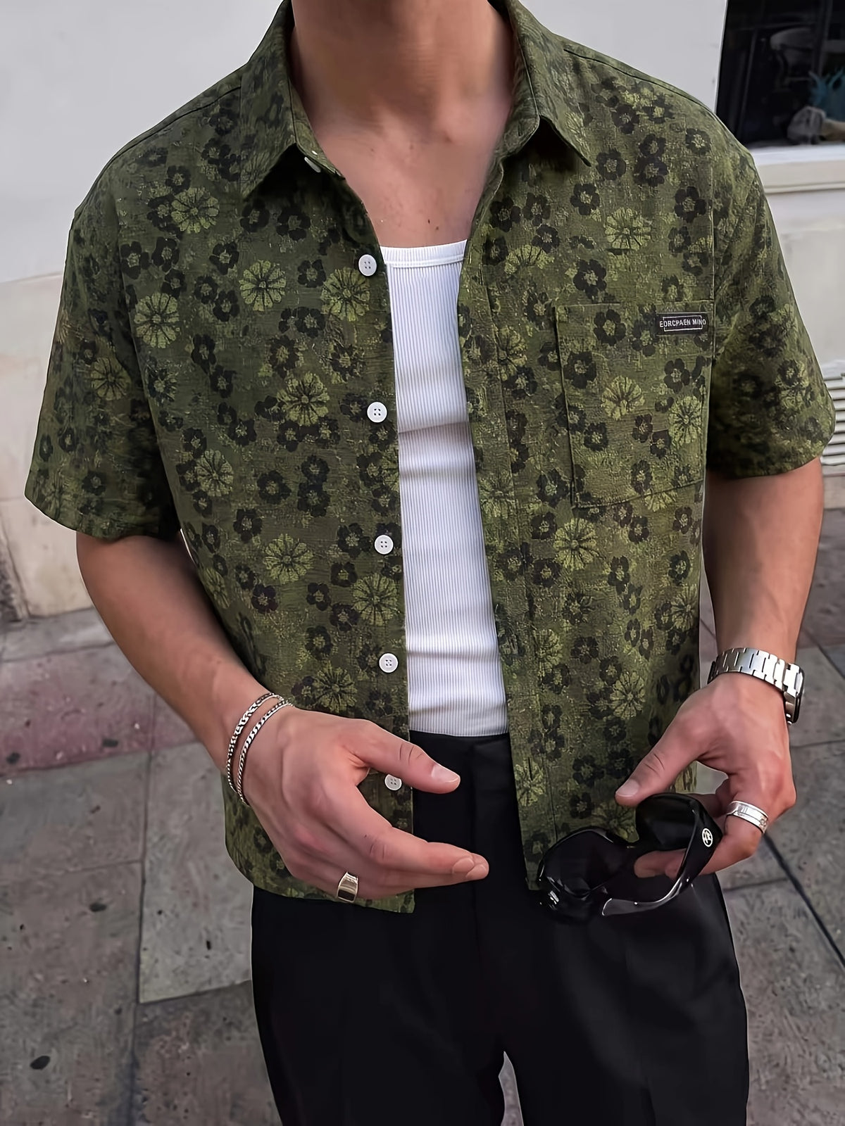 Soren Crop Shirt — Olive front