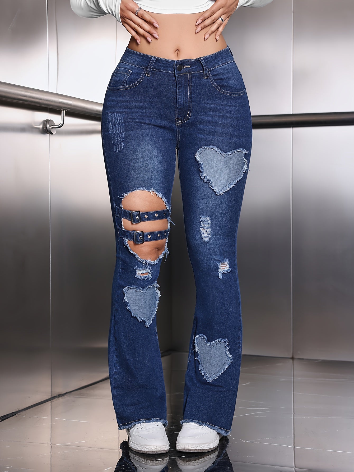 Rhea Heart Patch Jeans