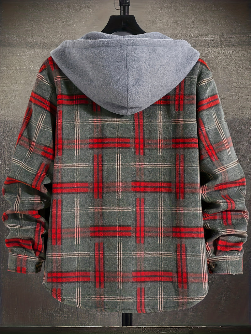 Plaid Hooded Overshirt