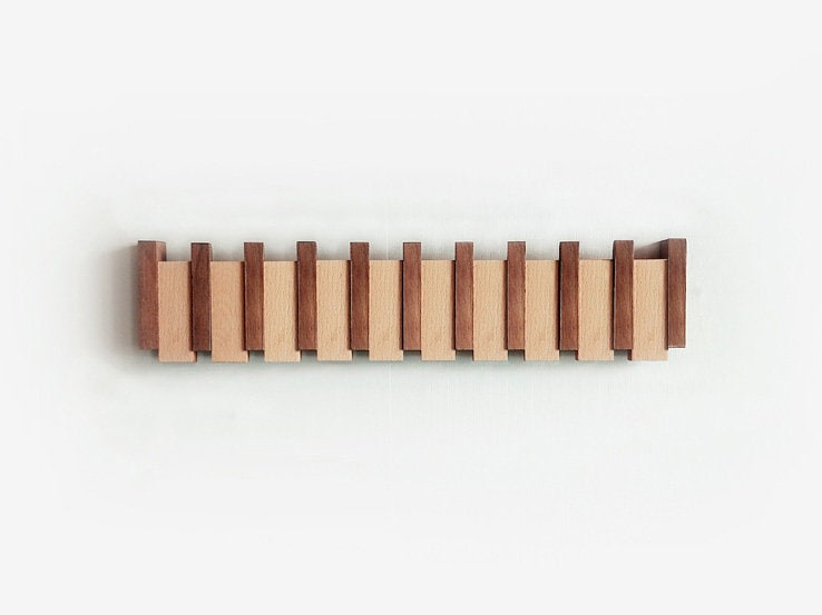 Handmade Wooden Piano Key Coat Rack