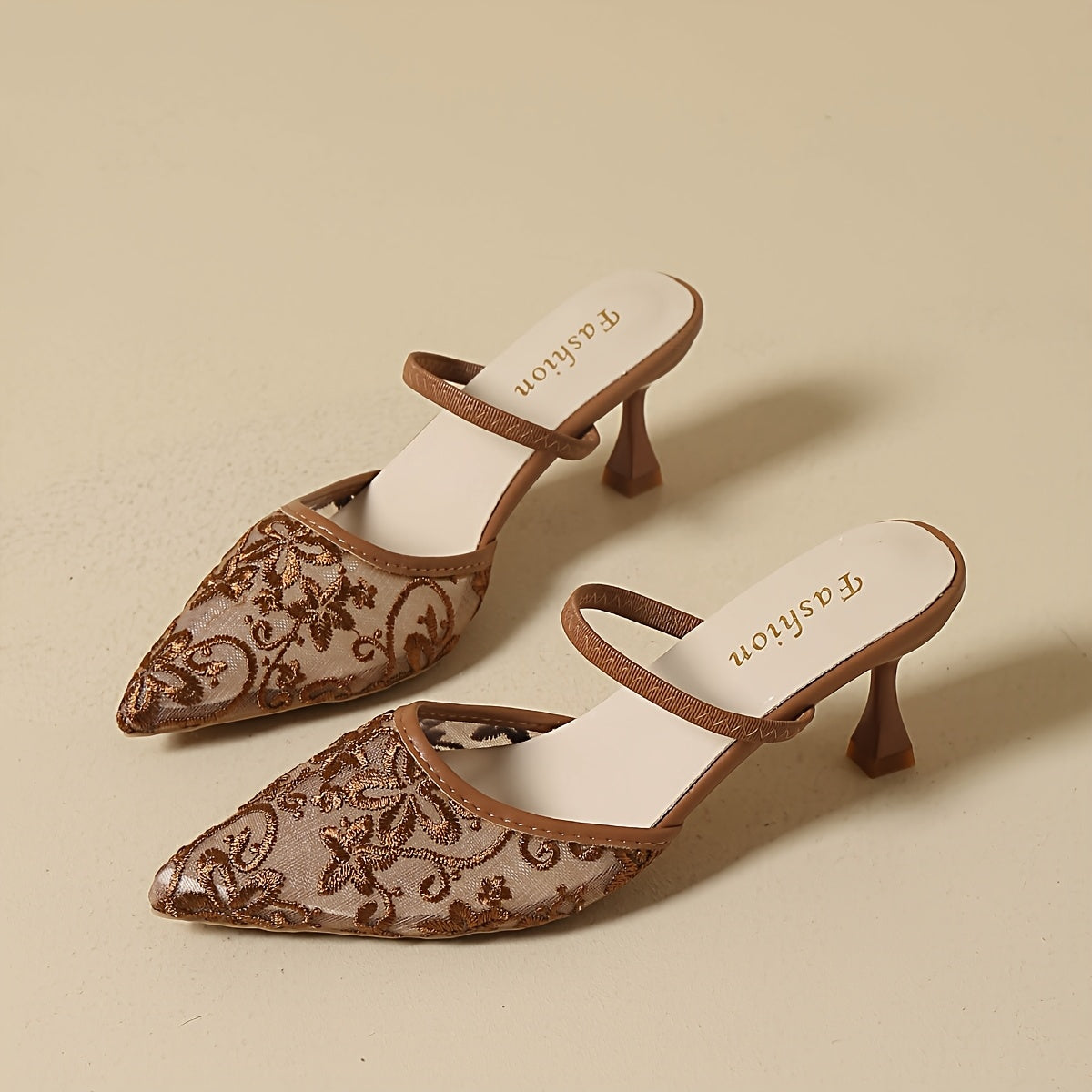 Sabine Mesh Heel