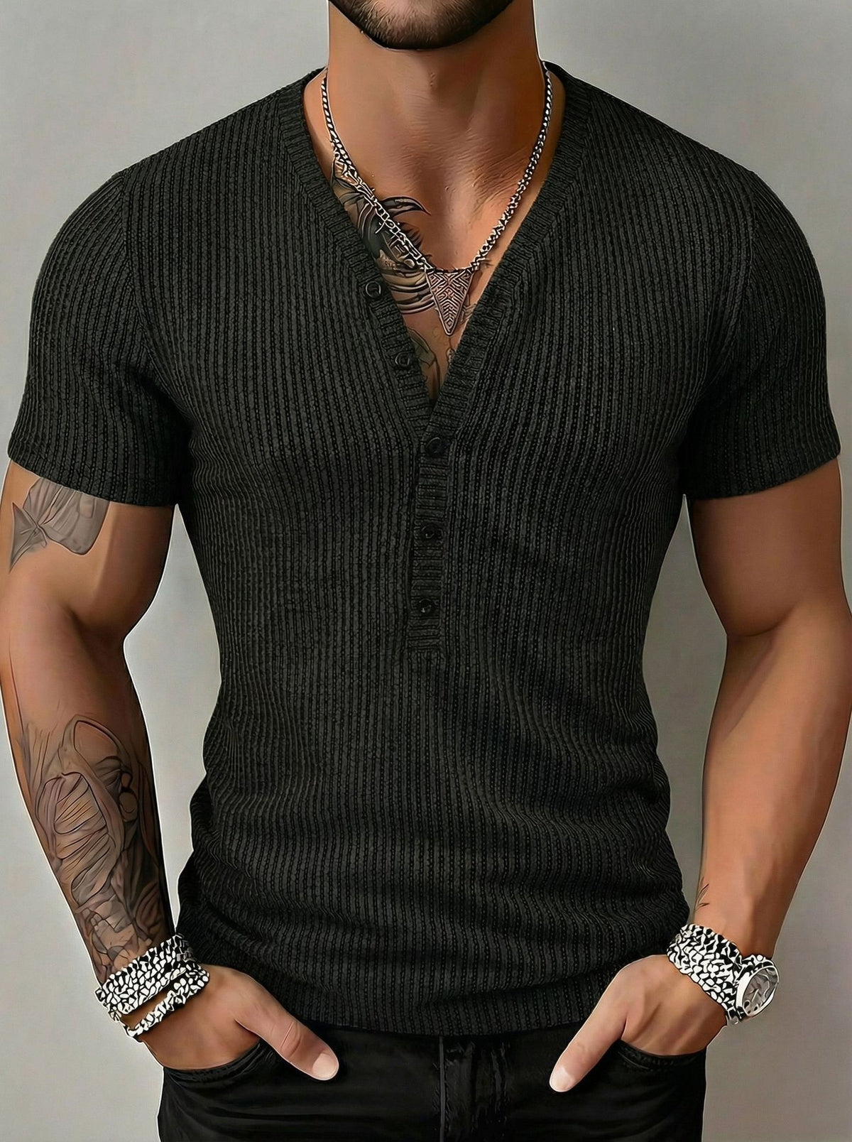 Enzo Button Knit