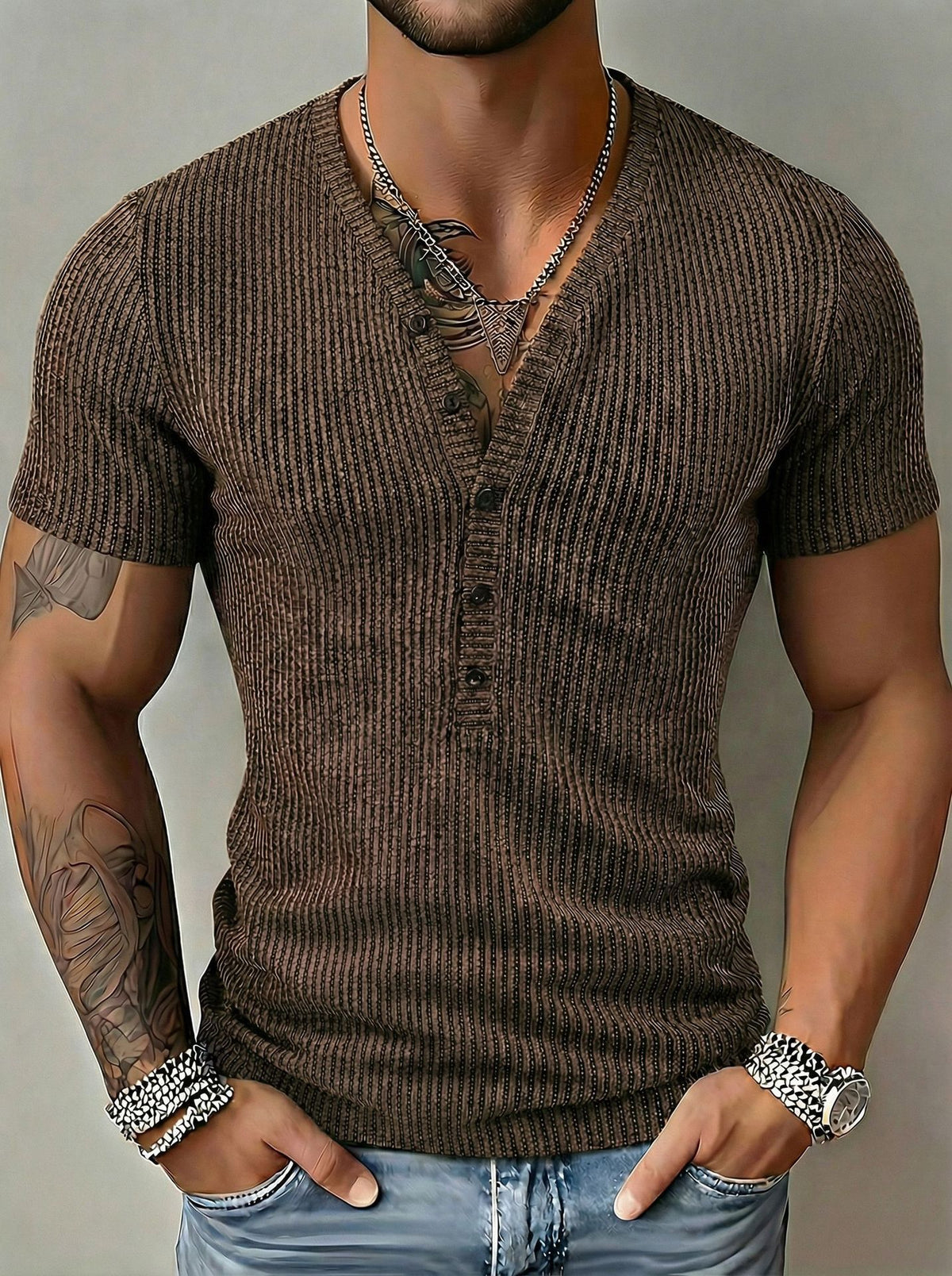 Enzo Button Knit