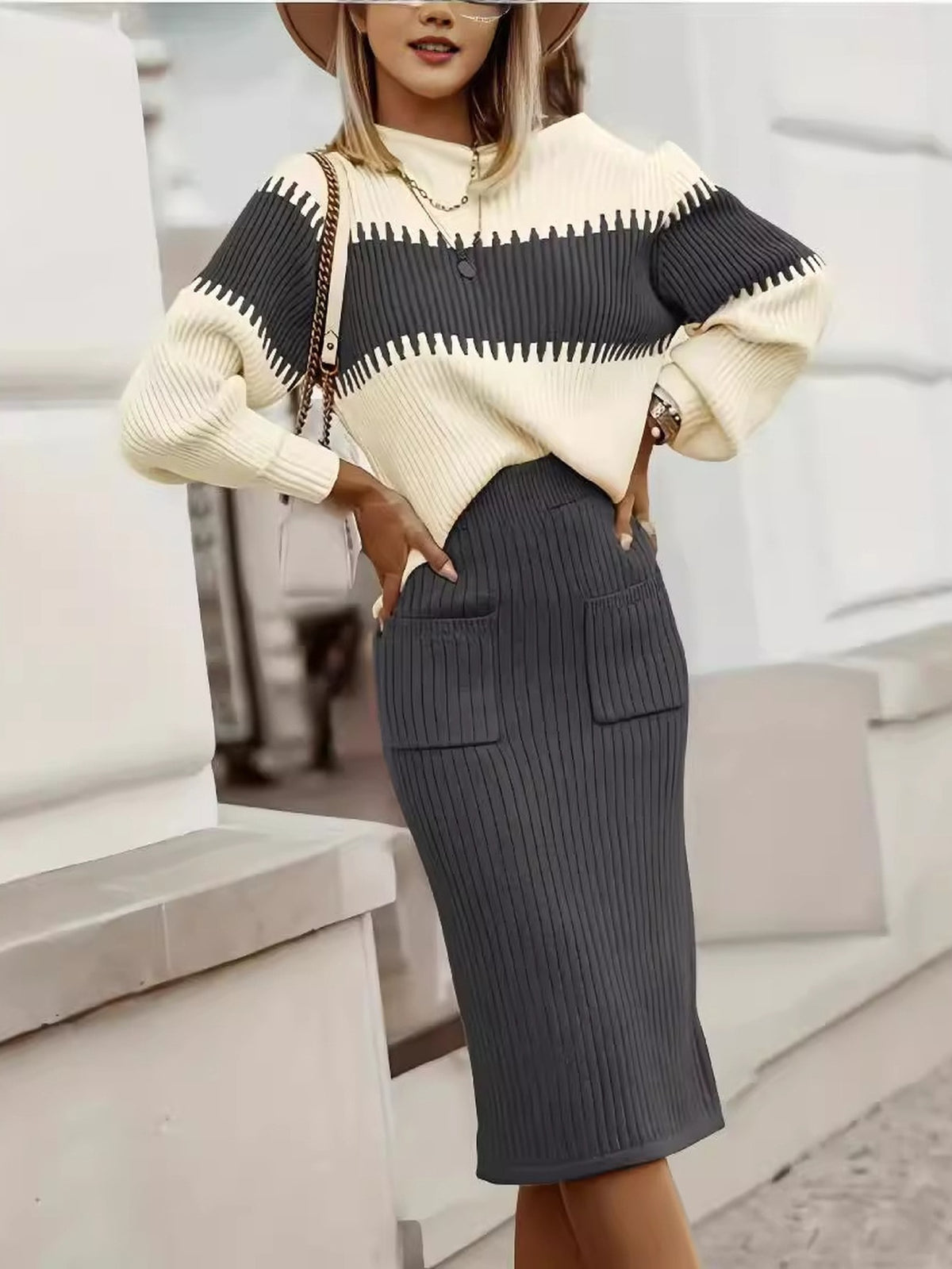 Mara Knit Set — Grey