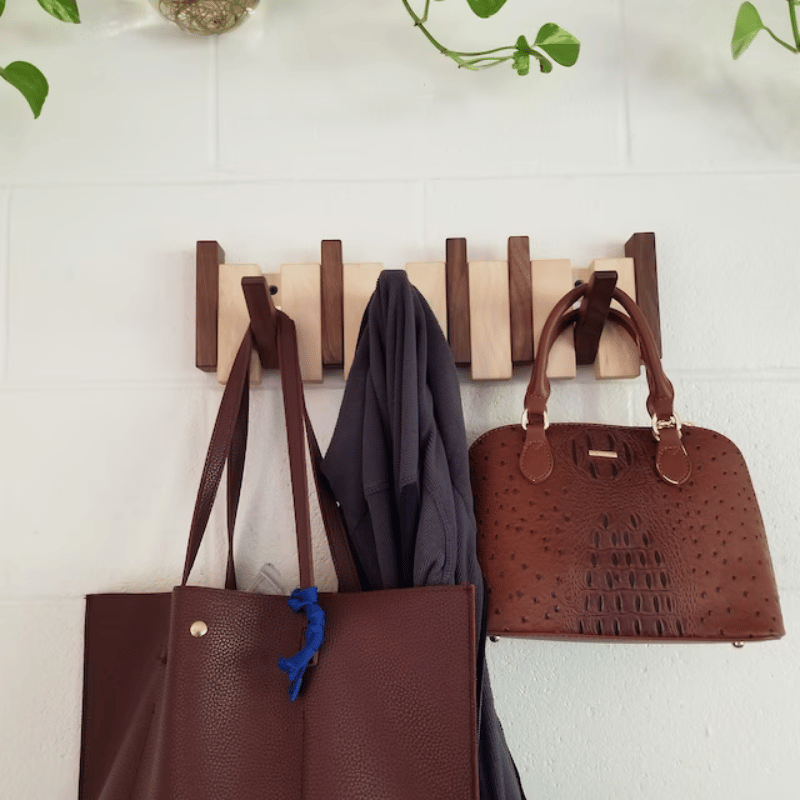 Handmade Wooden Piano Key Coat Rack