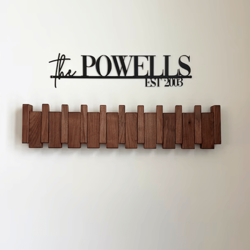 Handmade Wooden Piano Key Coat Rack